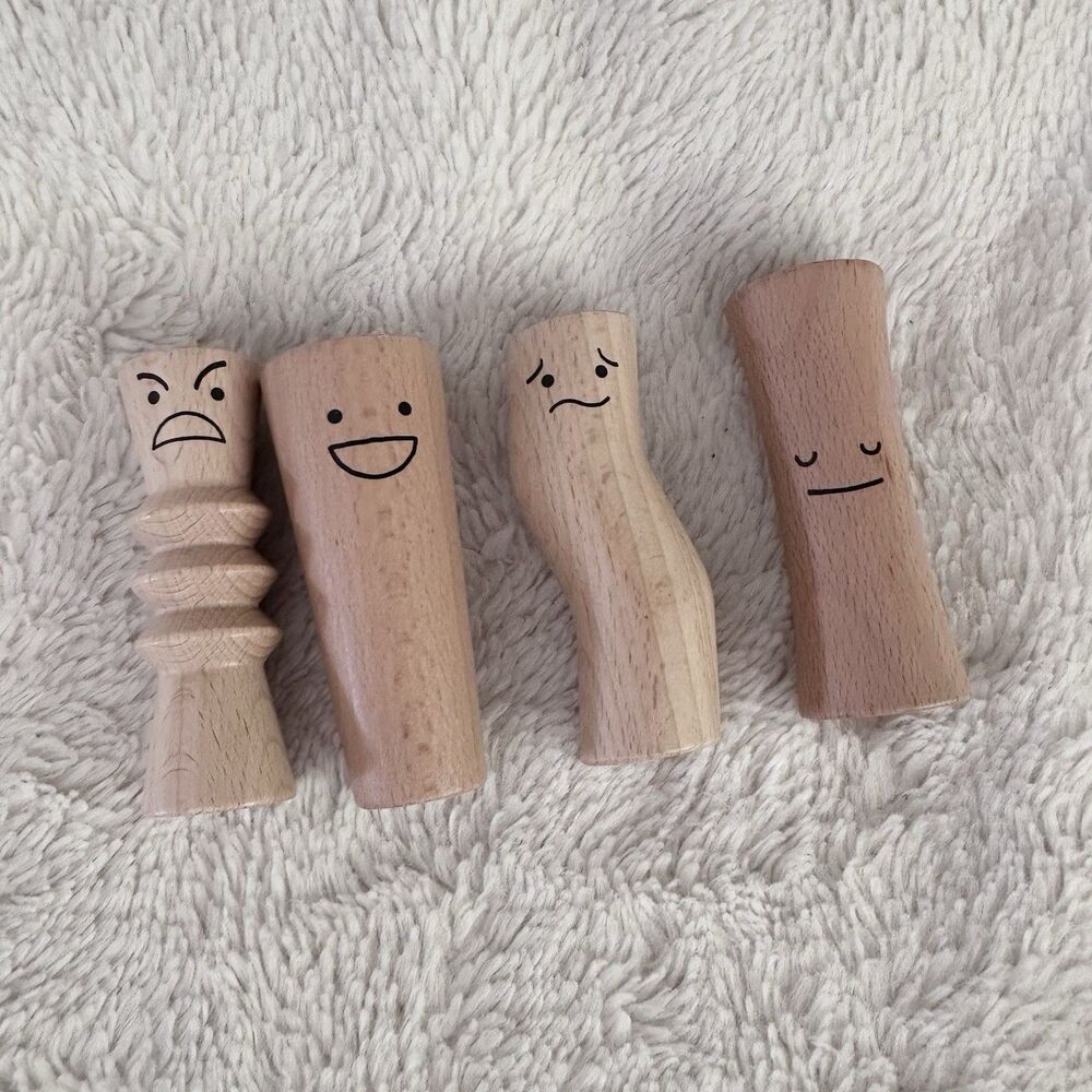 Lovevery Expressive Emotions Peg Doll Lot Of 4 Replacement Parts